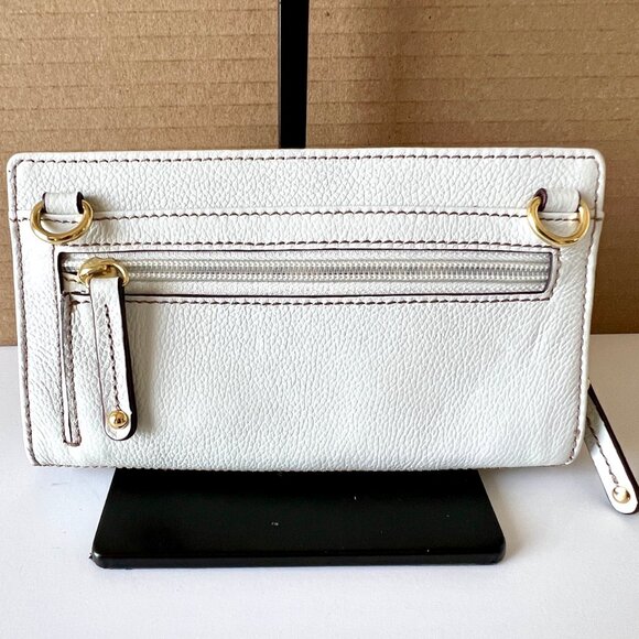 Tignanello Perfect Pockets Organizer Leather Crossbody, Cream, Detachable Strap - Picture 3 of 15